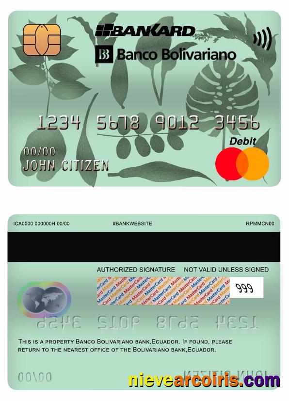 Ecuador Bolivariano bank mastercard